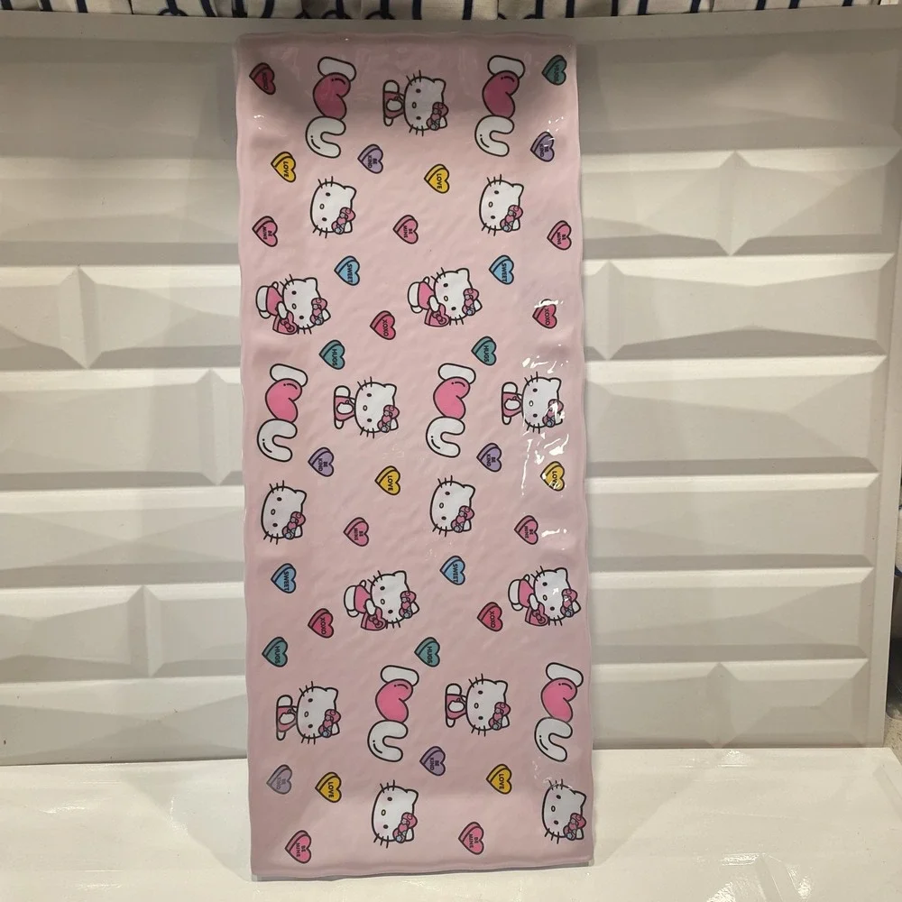 HELLO KITTY Pink Hearts Large Melamine Serving Tray BRAND NEW